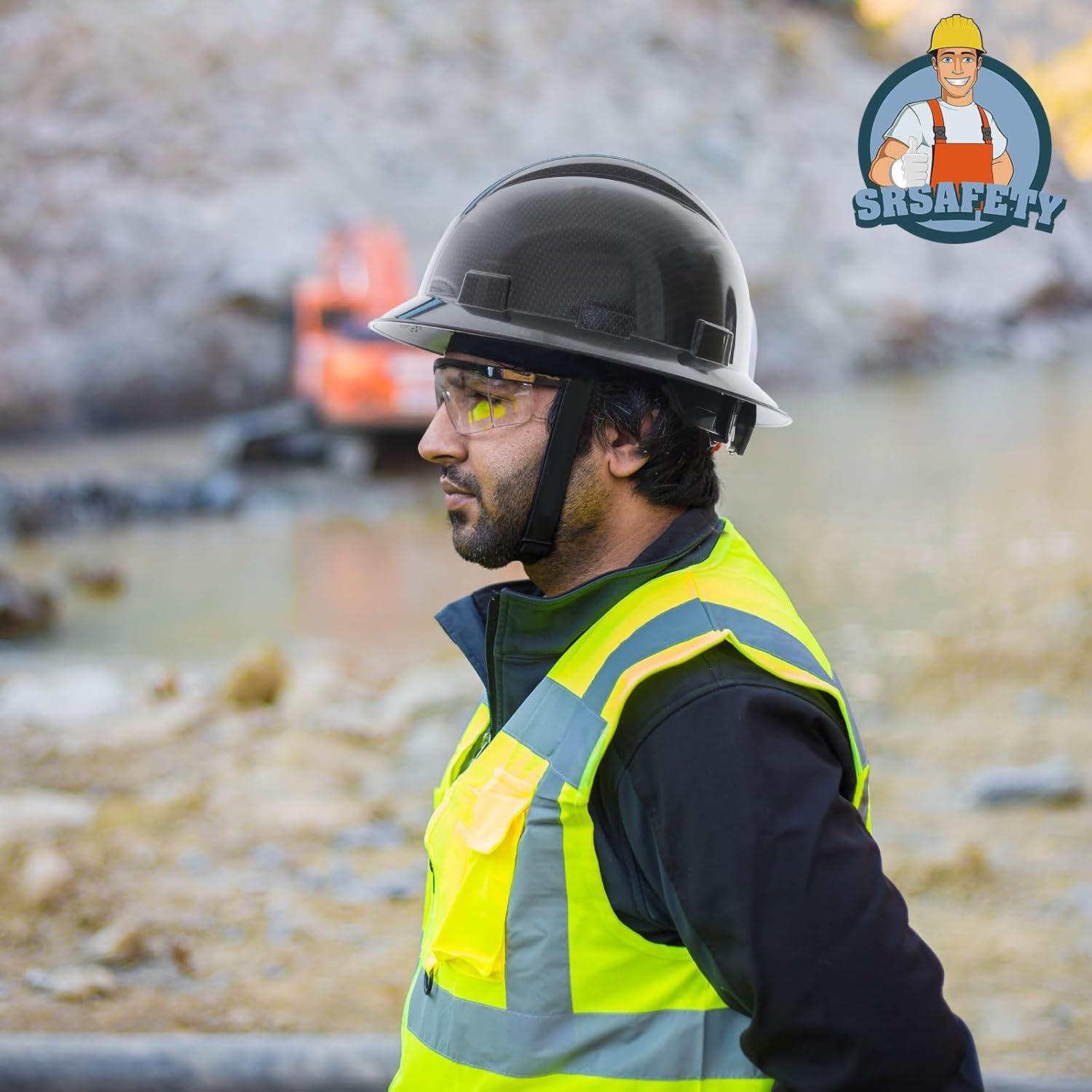 Casco SRSAFETY Fibra de Carbono Ajustable Negro 6 Puntos