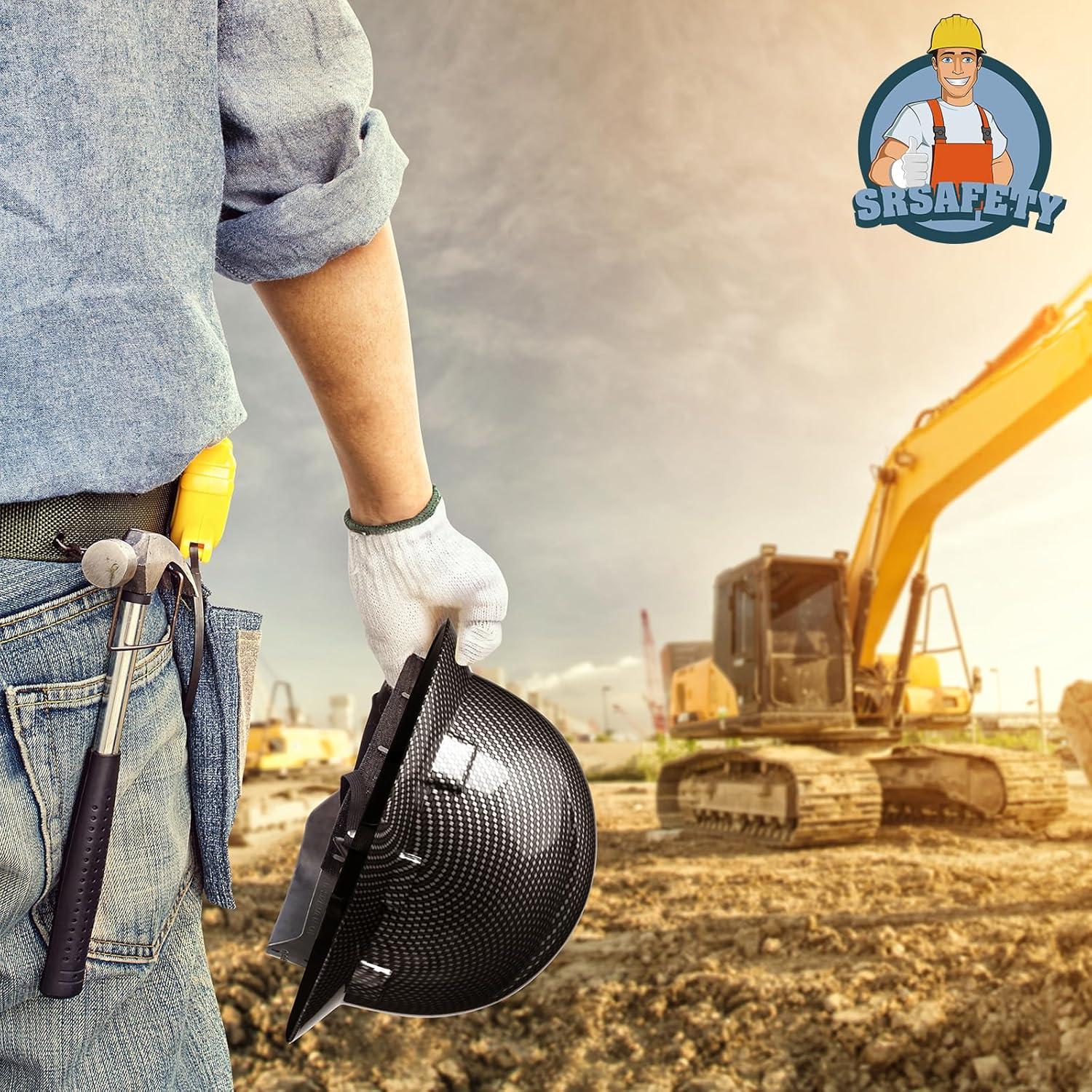 Casco SRSAFETY Fibra de Carbono Ajustable Negro 6 Puntos