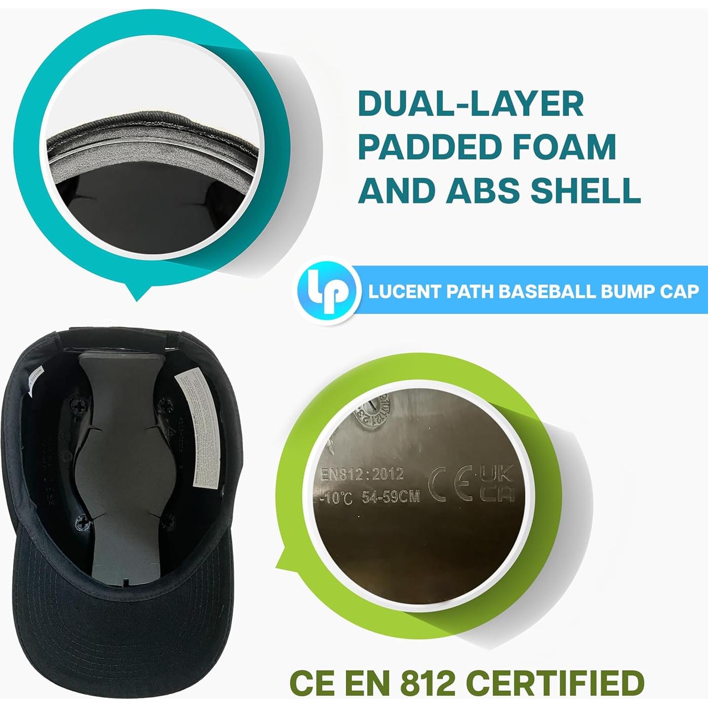 Gorra de Seguridad Bump Lucent Path Negra 100% Algodón