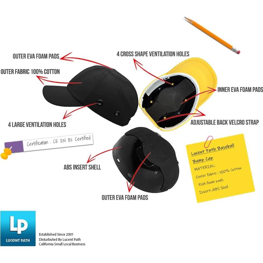 Gorra de Seguridad Bump Lucent Path Negra 100% Algodón