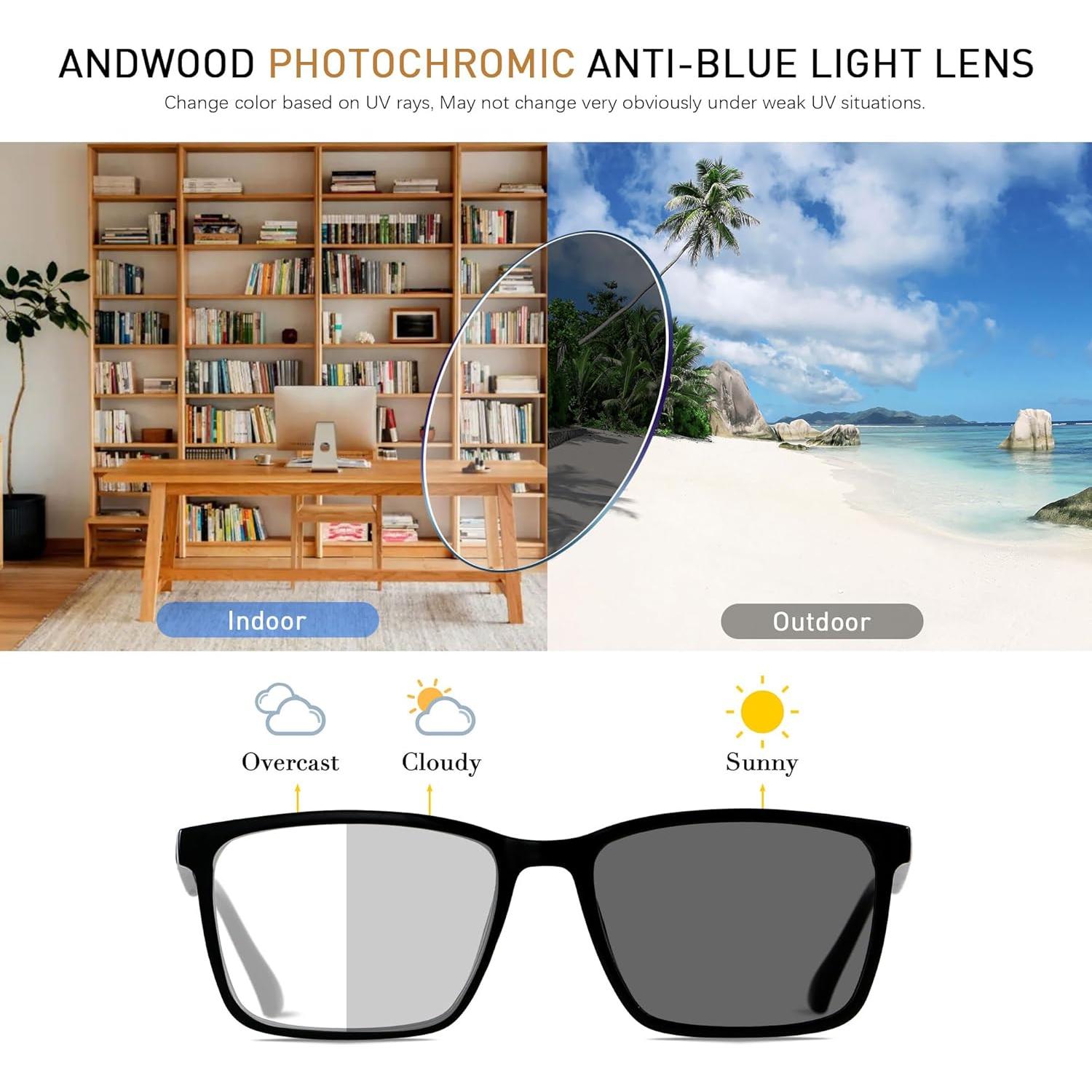 Gafas Fotocromáticas ANDWOOD Anti-Luz Azul Unisex AR002