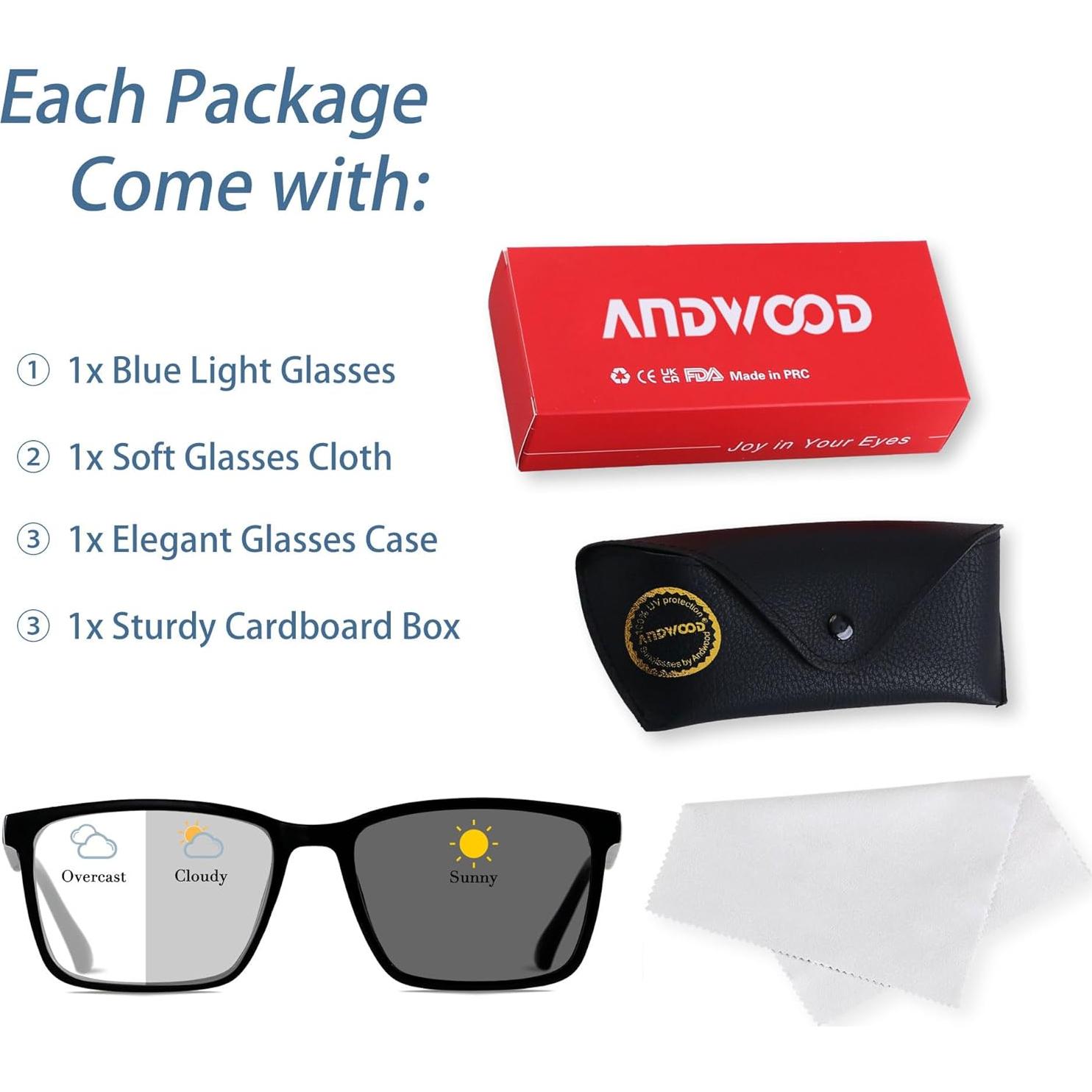 Gafas Fotocromáticas ANDWOOD Anti-Luz Azul Unisex AR002