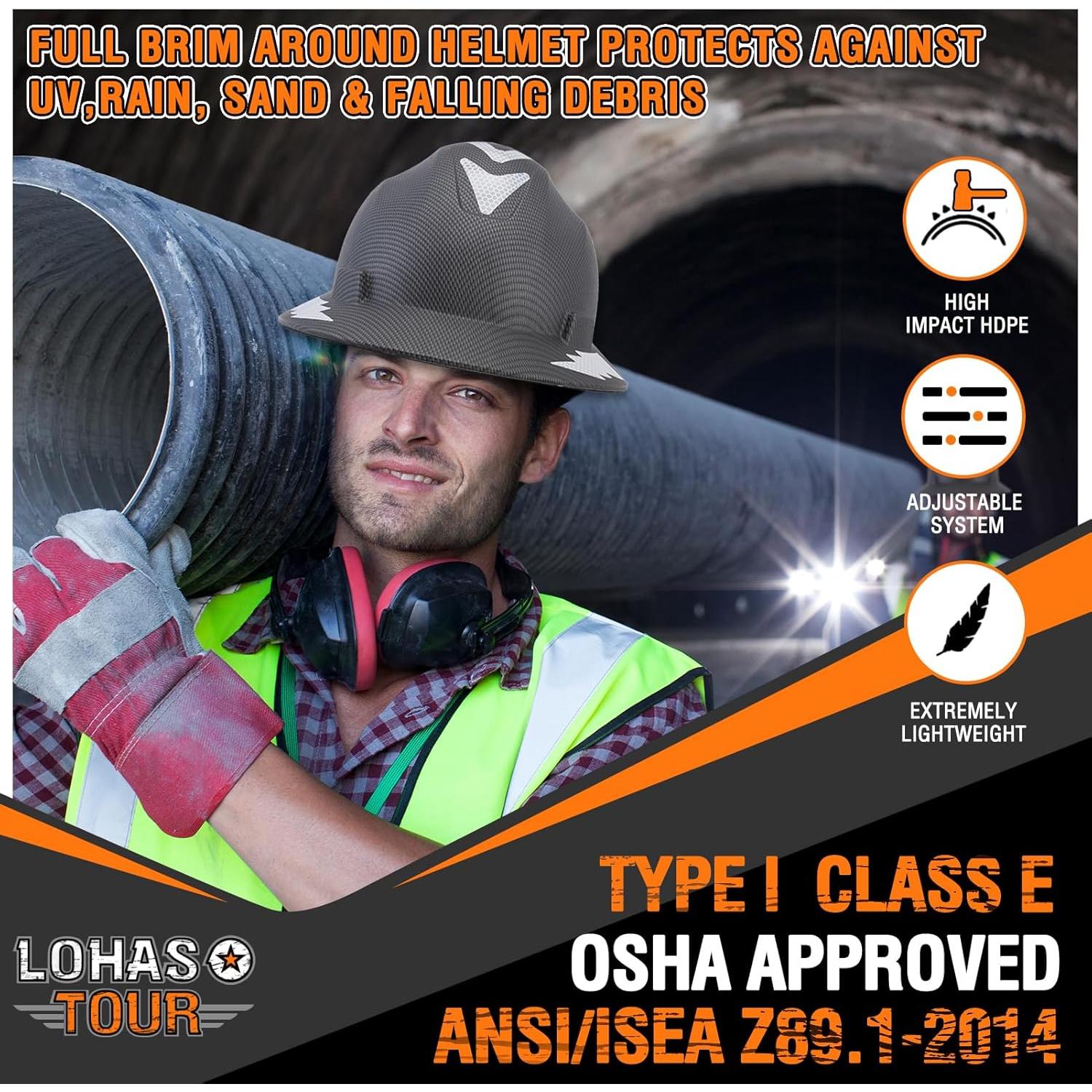 Casco de Seguridad LOHASTOUR Fibra de Carbono Ajustable