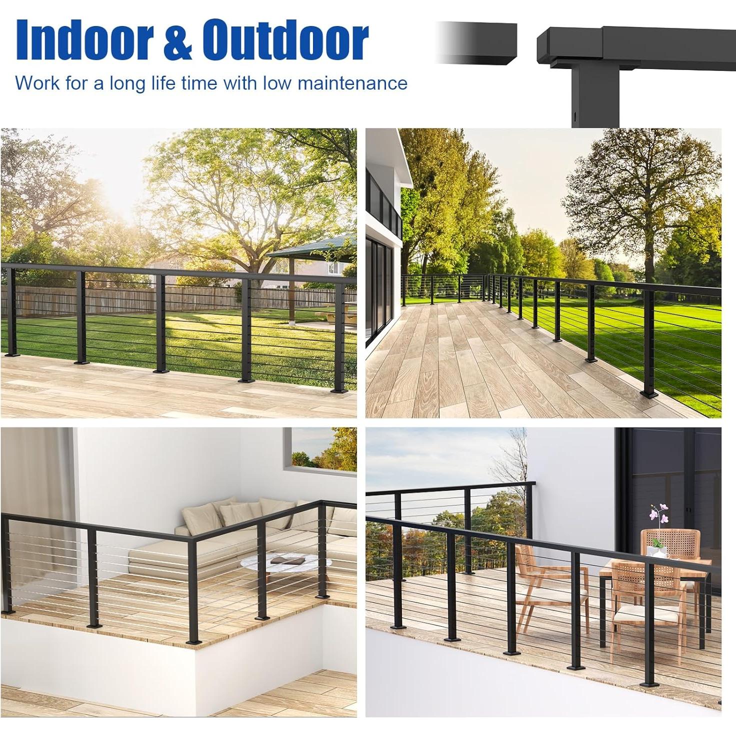 Conector de Extensión Barandilla Plana PLANTOP MY02-E Negro