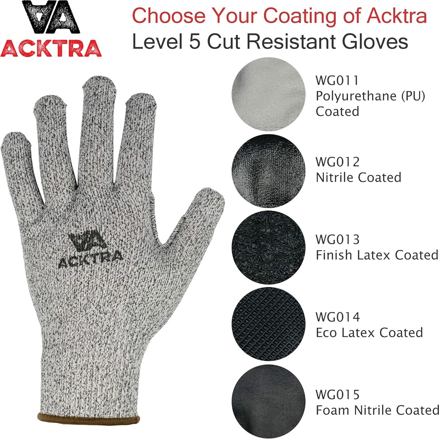 Guantes de Trabajo Acktra WG014 Resistentes a Cortes Nivel 5