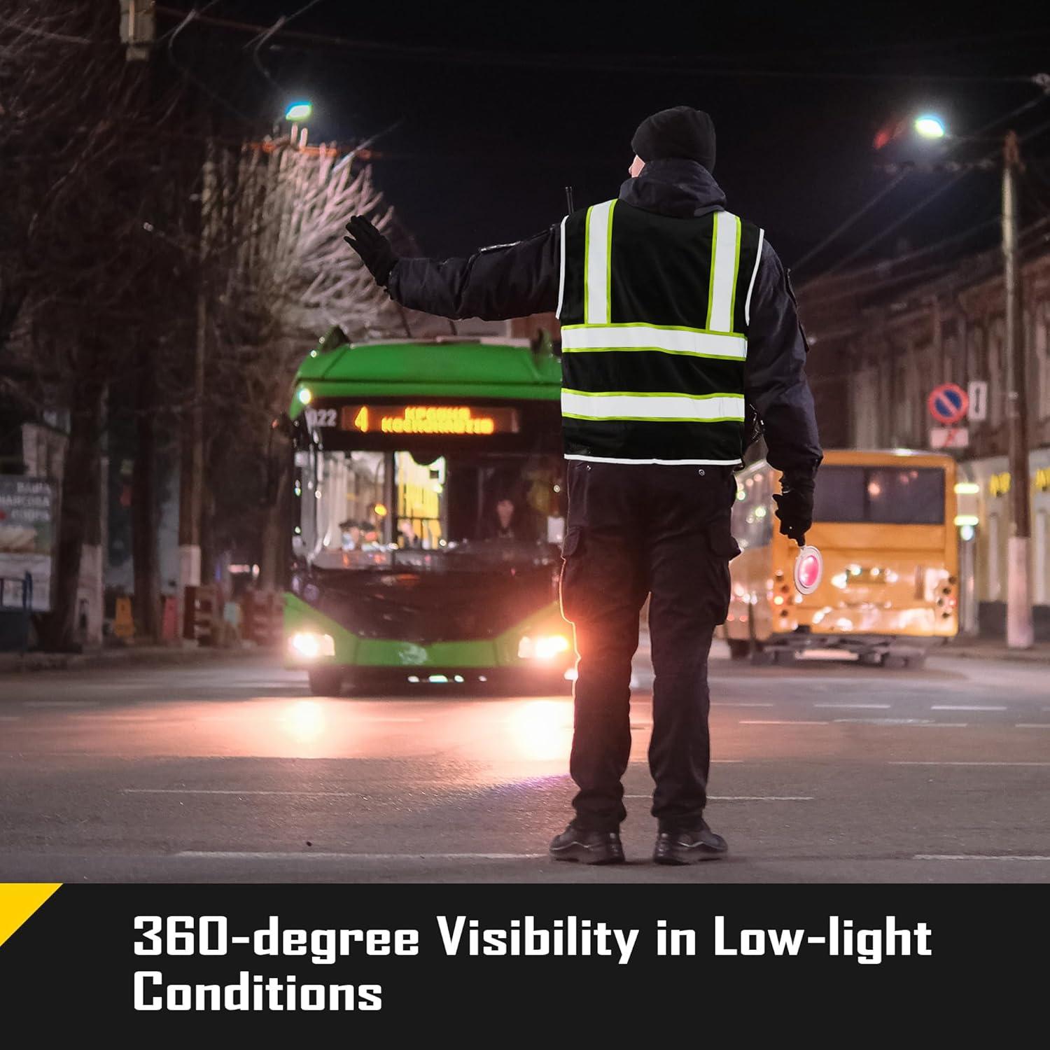 Chaleco de Seguridad COOLJOB Reflectante 9 Bolsillos Negro Amarillo