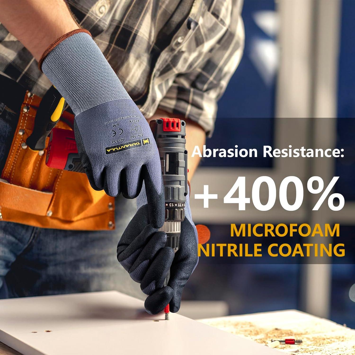 Guantes de Trabajo Tarantula Safety Nitrilo Transpirables XL