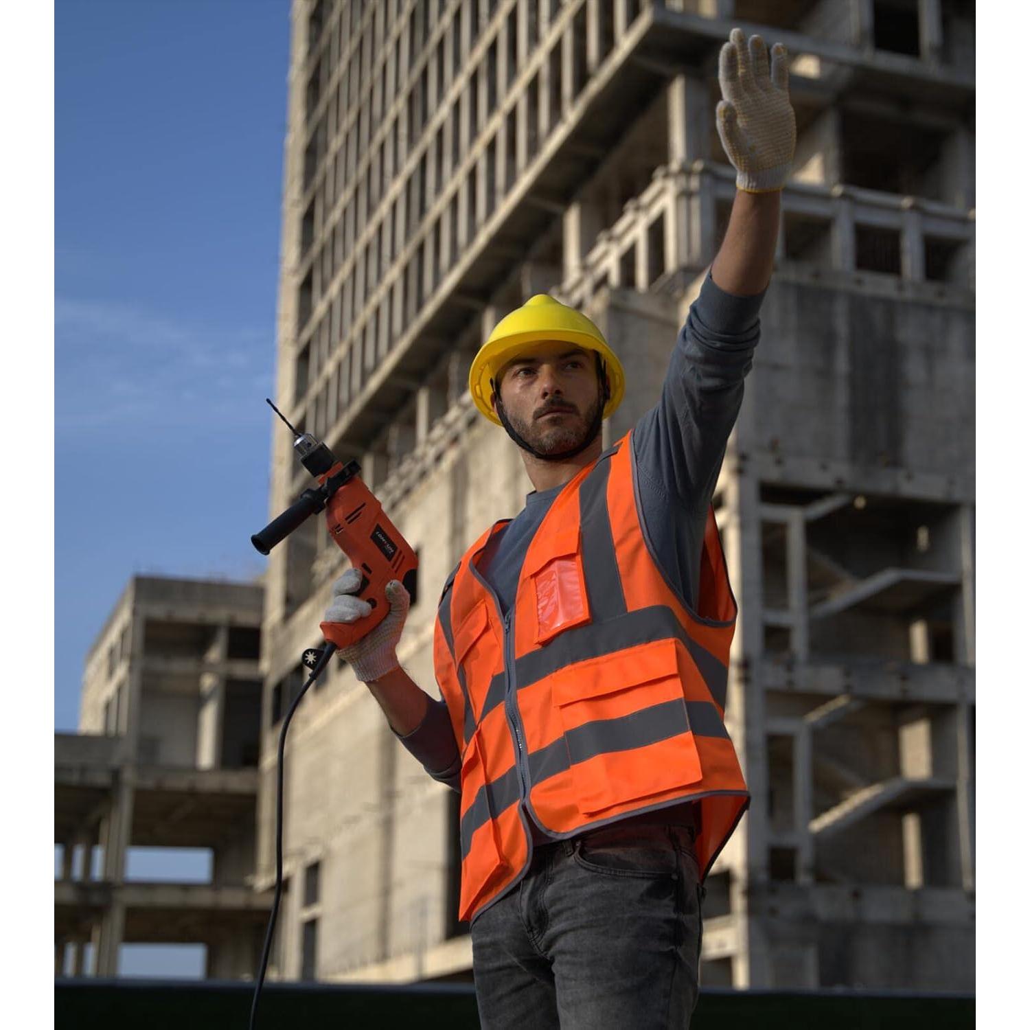 Chaleco de Seguridad Dazonity Naranja 2XL Reflectante 10 Pcs