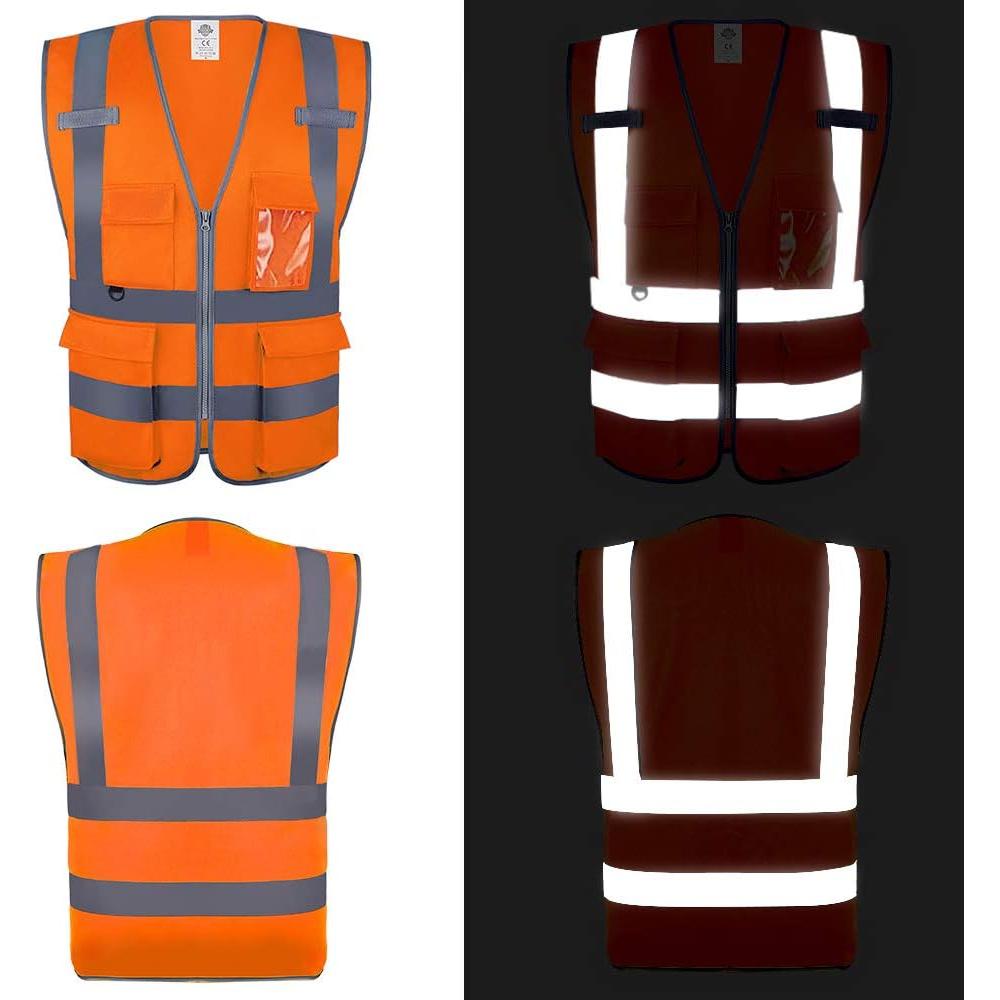 Chaleco de Seguridad Dazonity Naranja 2XL Reflectante 10 Pcs