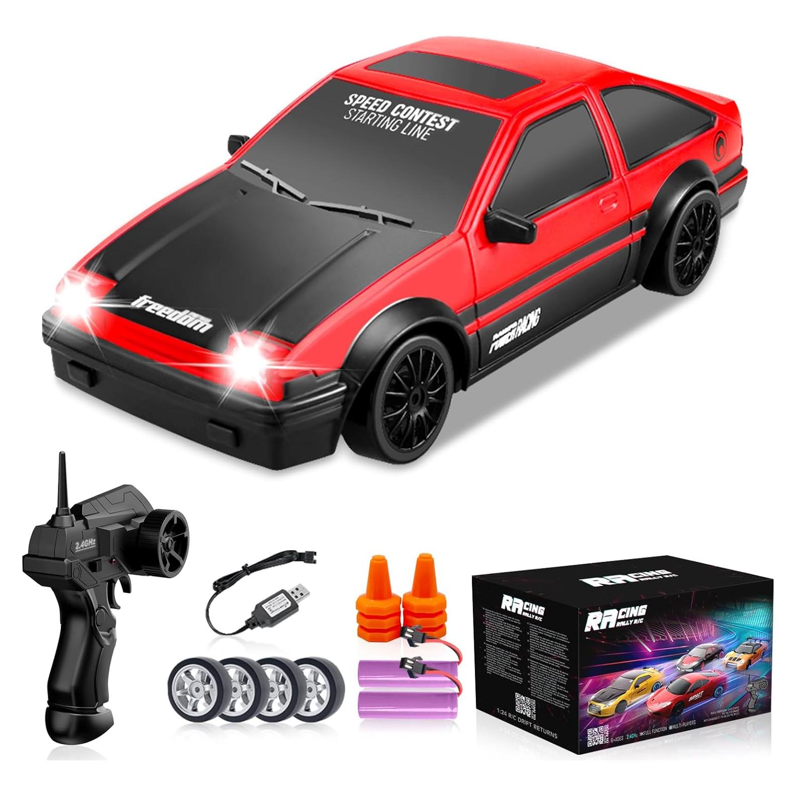 Coche de Drift RC YUAN PLAN 1:24 4WD 15 KM/h Rojo