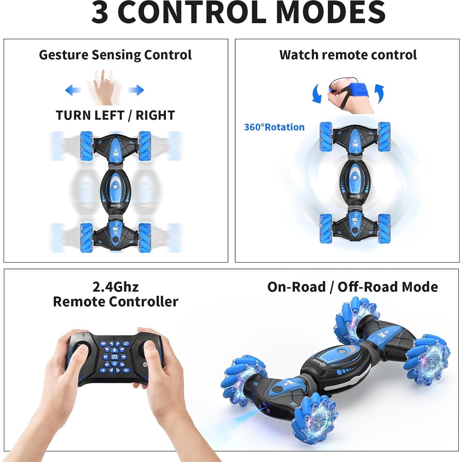 Coche RC Contixo SC1 4WD Acrobacias Sensor de Gestos Azul