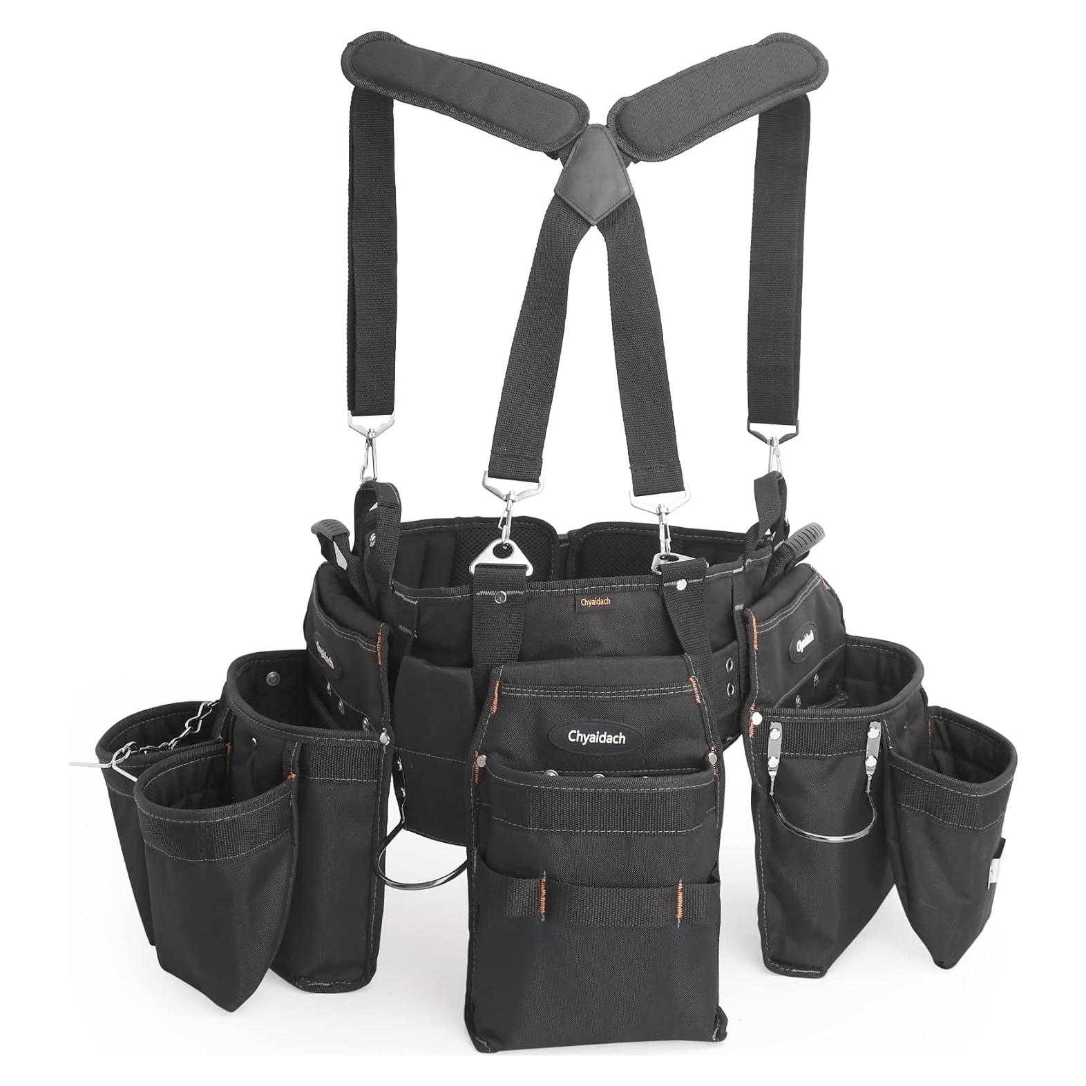 Cinturón de Herramientas Chyaidach 16 Bolsillos Ajustable 68.6-121.9 cm
