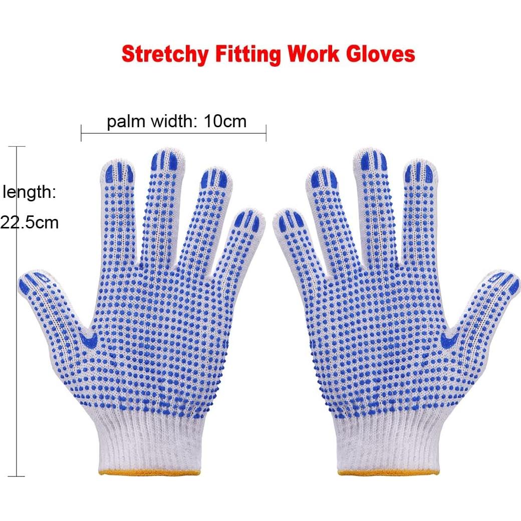 Guantes de Trabajo Antideslizantes 12 Pares Azul