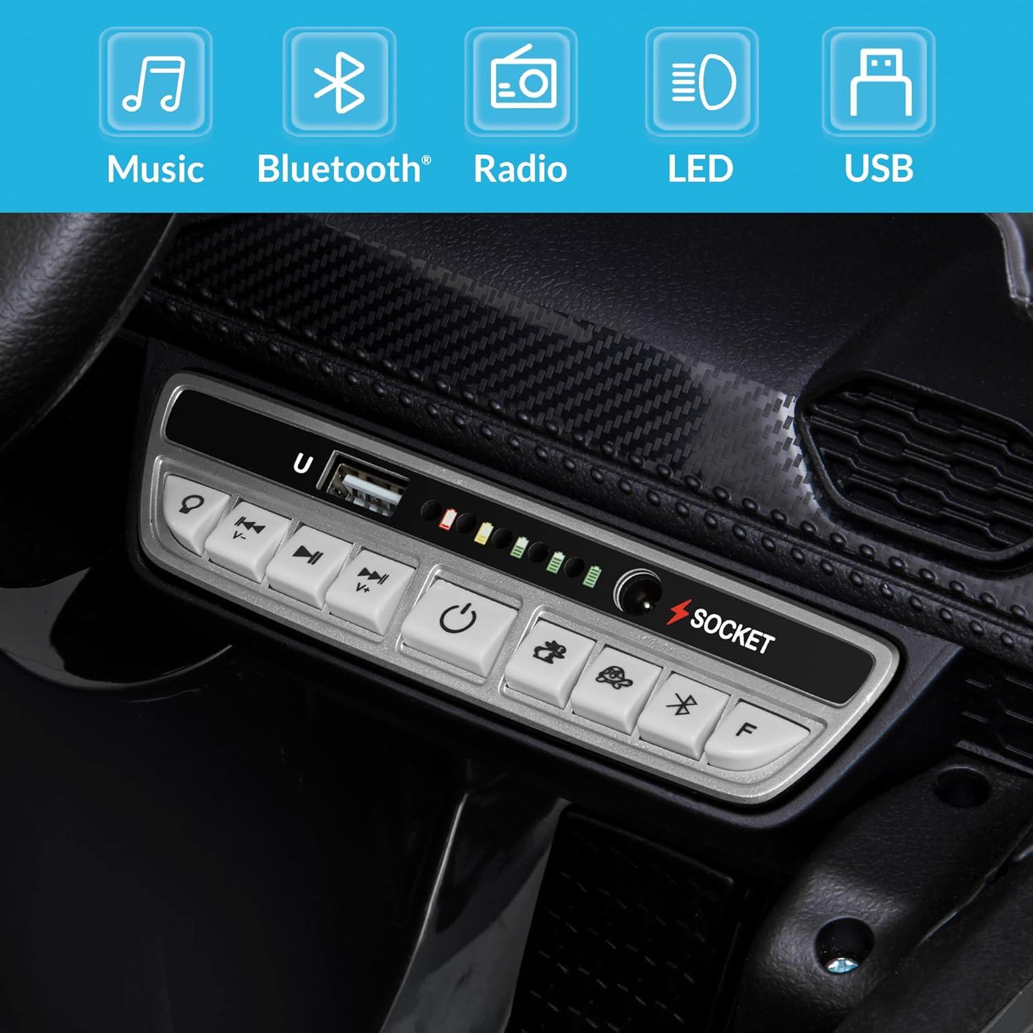 Coche Eléctrico Kidzone Lamborghini Huracan 12V Negro