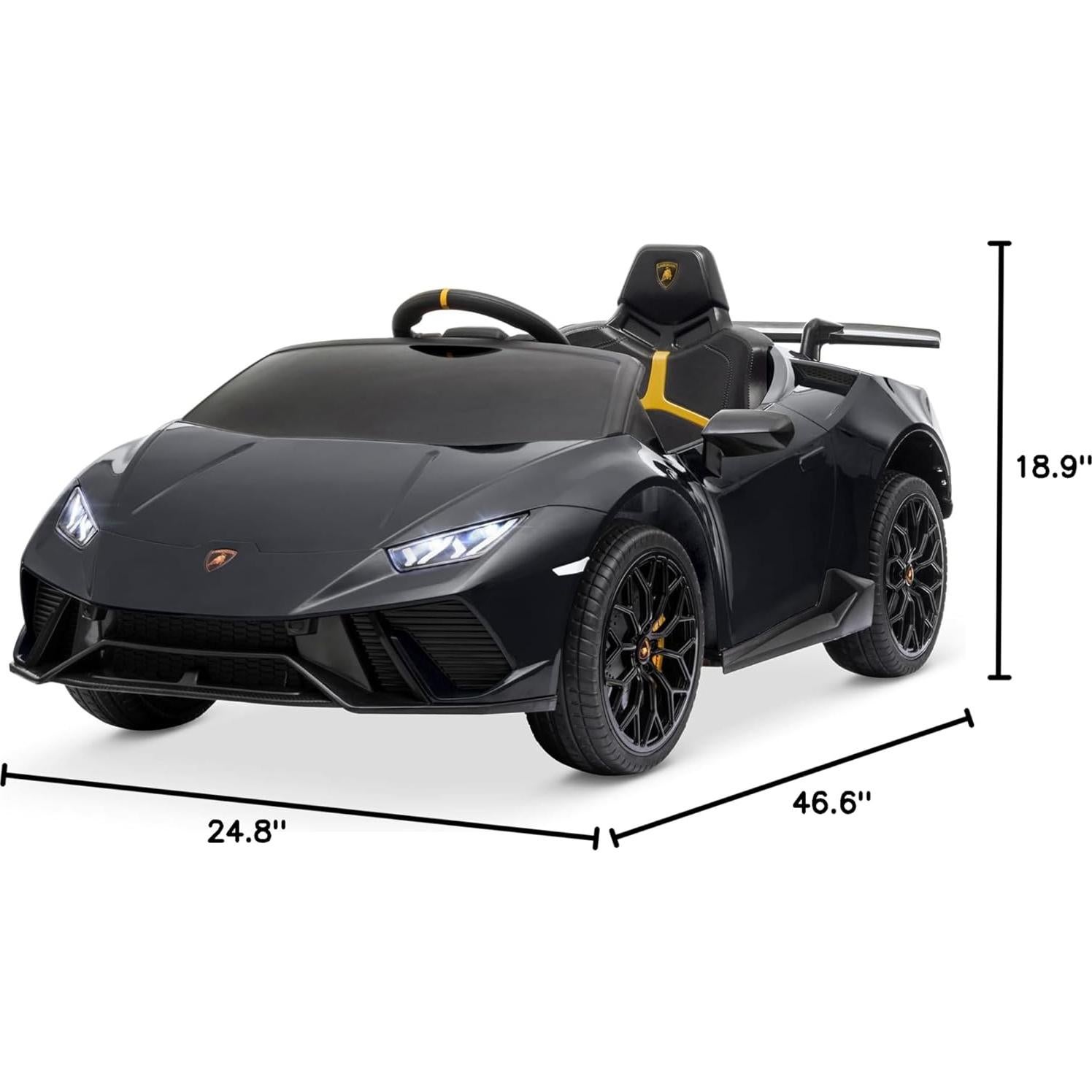 Coche Eléctrico Kidzone Lamborghini Huracan 12V Negro