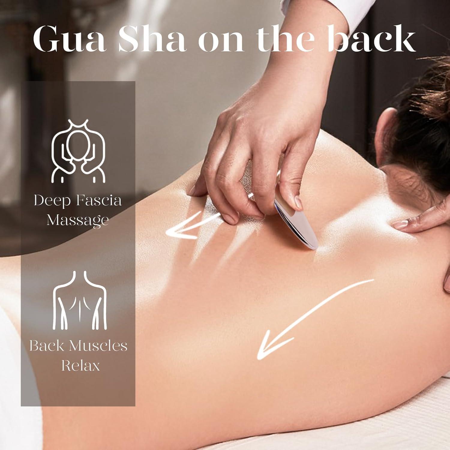 Gua Sha de Acero Inoxidable BAIMEI para Cuidado Facial 8.5cm