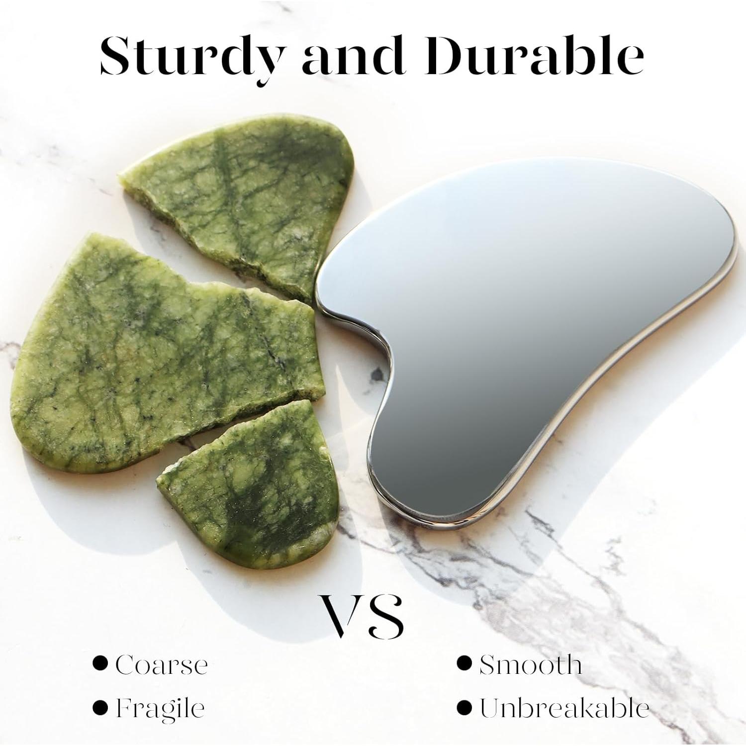 Gua Sha de Acero Inoxidable BAIMEI para Cuidado Facial 8.5cm