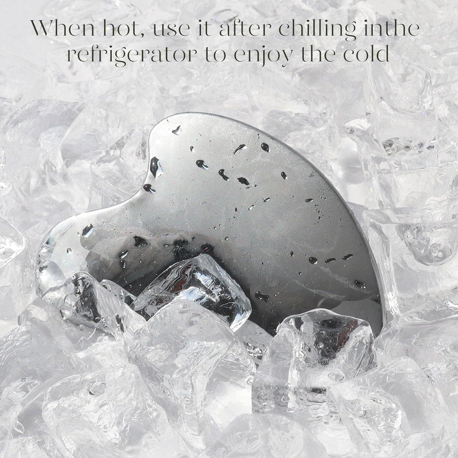 Gua Sha de Acero Inoxidable BAIMEI para Cuidado Facial 8.5cm