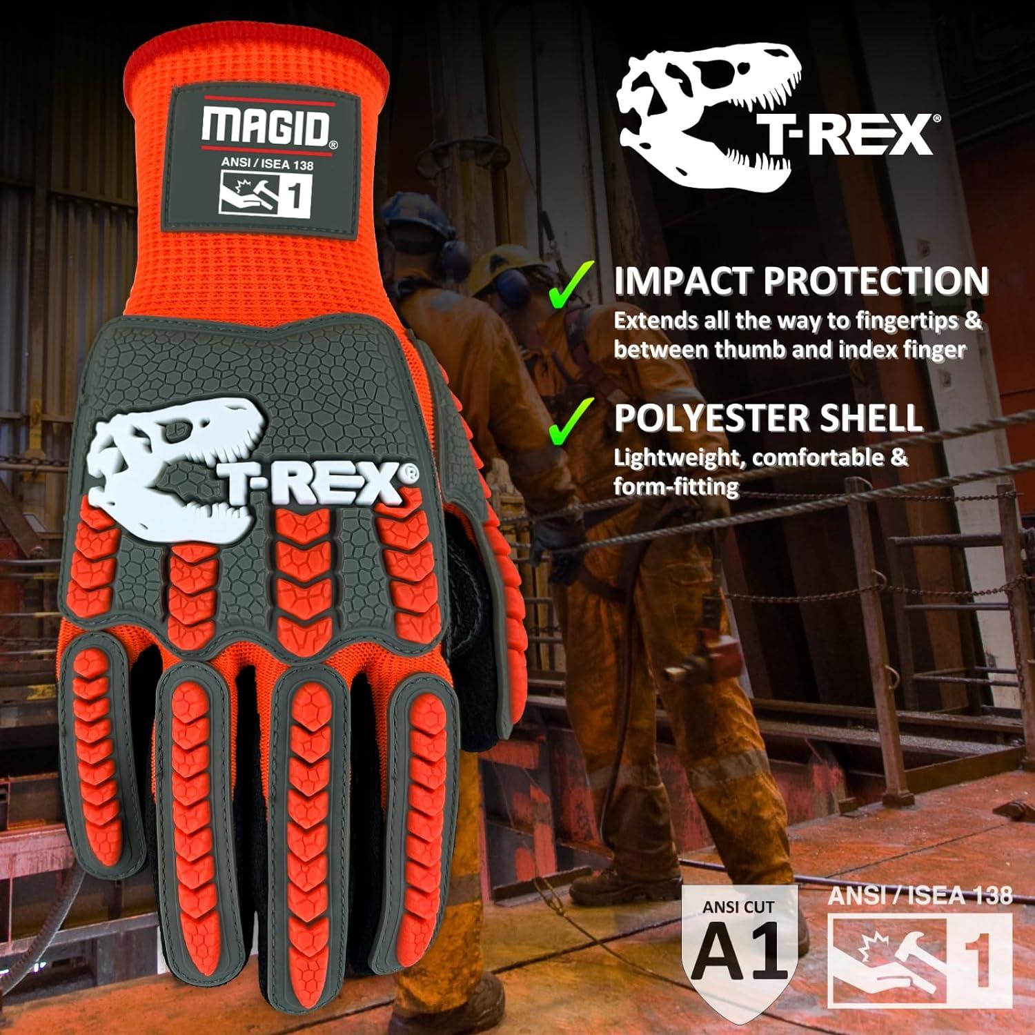 Guantes de Trabajo Magid T-Rex 9/L Resistentes a Impactos
