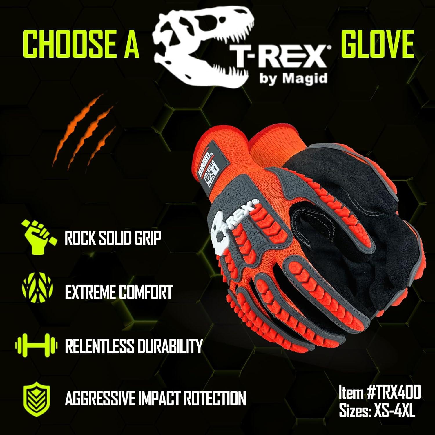 Guantes de Trabajo Magid T-Rex 9/L Resistentes a Impactos