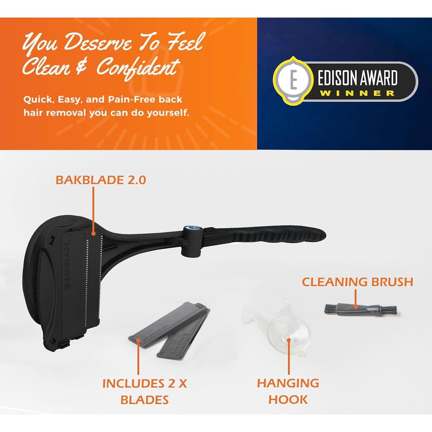 Afeitadora de Espalda BakBlade 2.0 para Hombres - Ergonómica y Segura