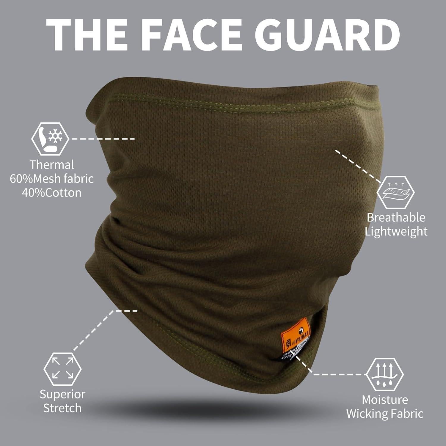 Gaiter de Cuello FR LANLFY Verde Militar Transpirable