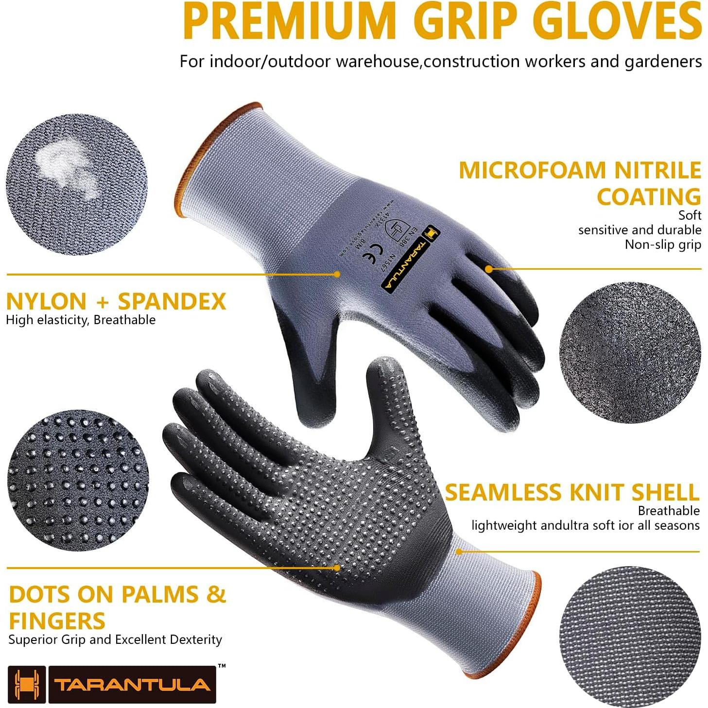 Guantes de Trabajo Tarantula Nitrilo MicroFoam 12 Pares