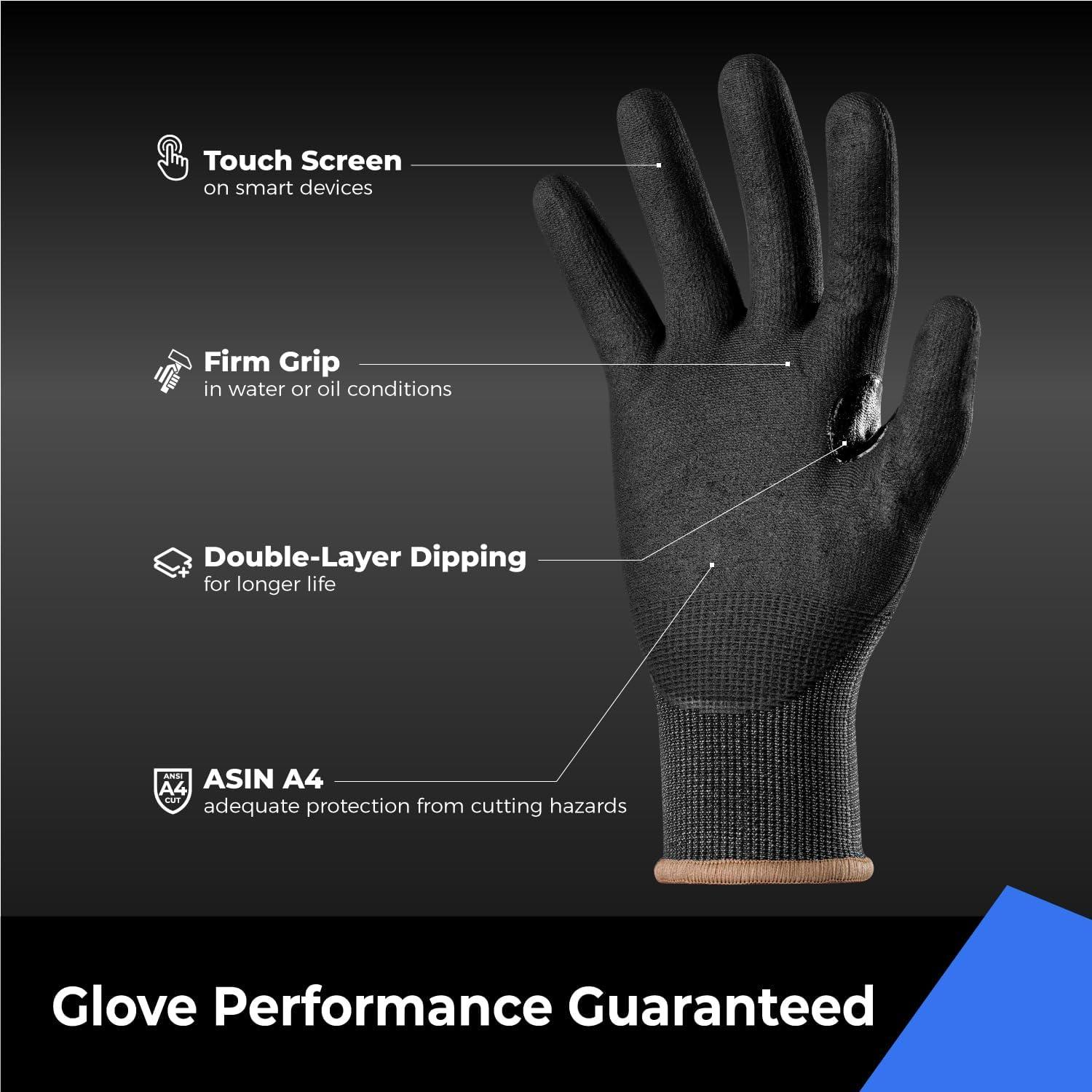 Guantes de Trabajo Toolant TA02018002 Anti-Corte A4 Gris