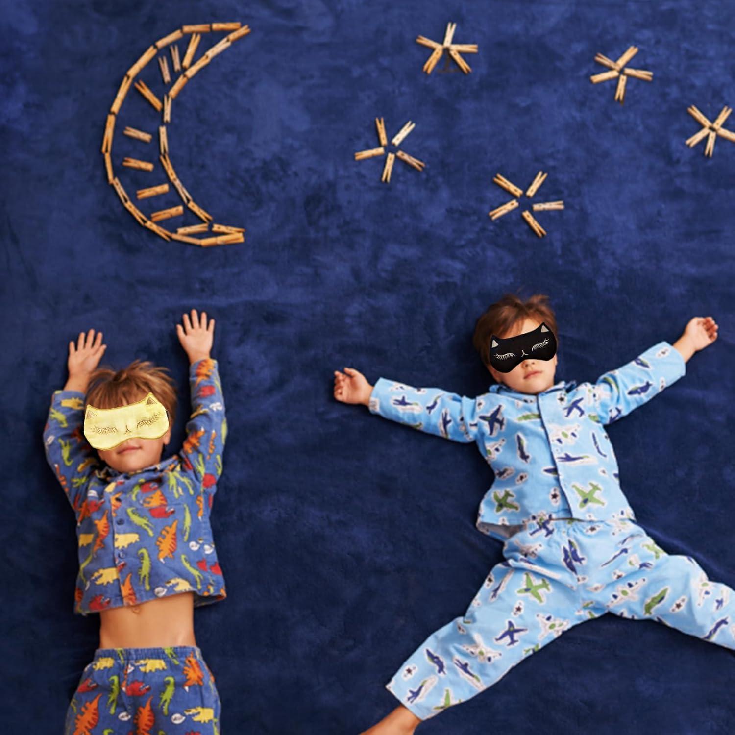 Máscara de Sueño Mukveitn para Niños - 2 Piezas Ajustables