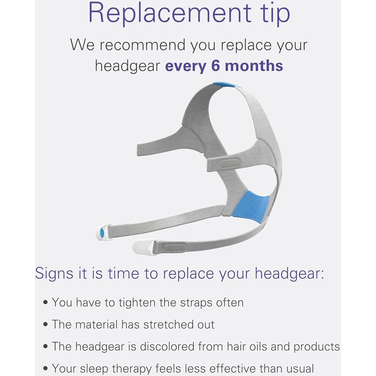 Correa de Reemplazo CPAP ResMed AirFit F20 Estándar Azul