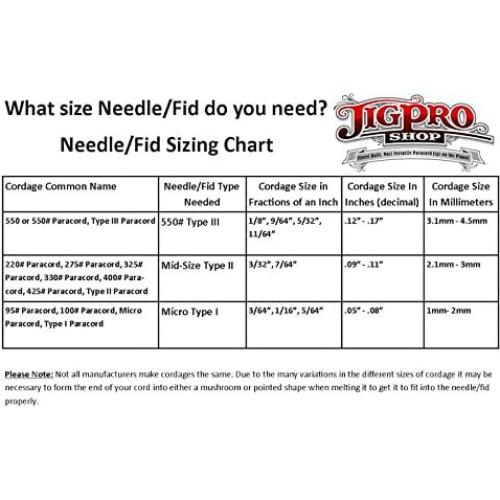 Agujas de Coser Paracord Jig Pro Shop 2 Paquete 8.89 cm Negra