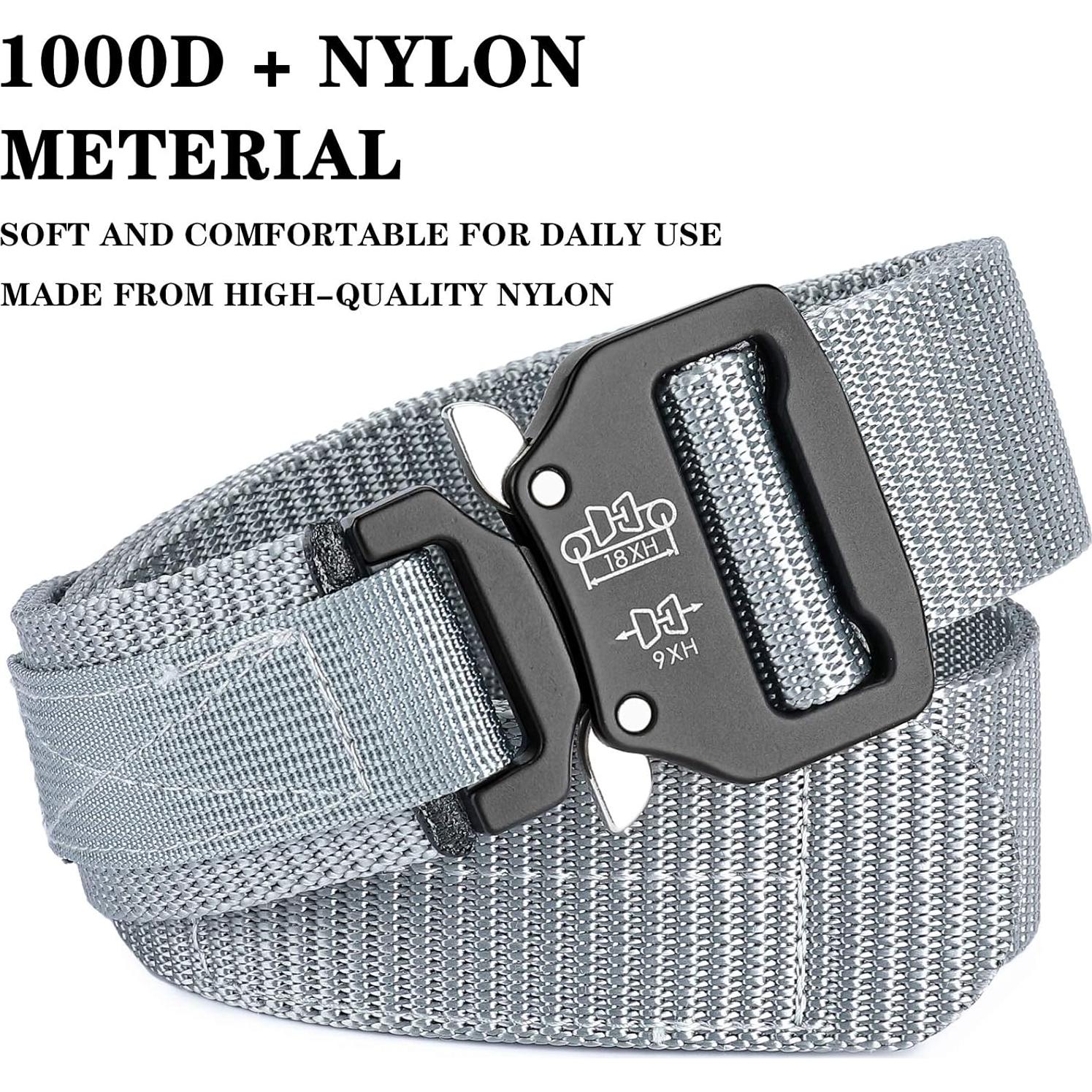 Cinturón Táctico MOZETO para Hombres 3.81 cm Nylon EDC