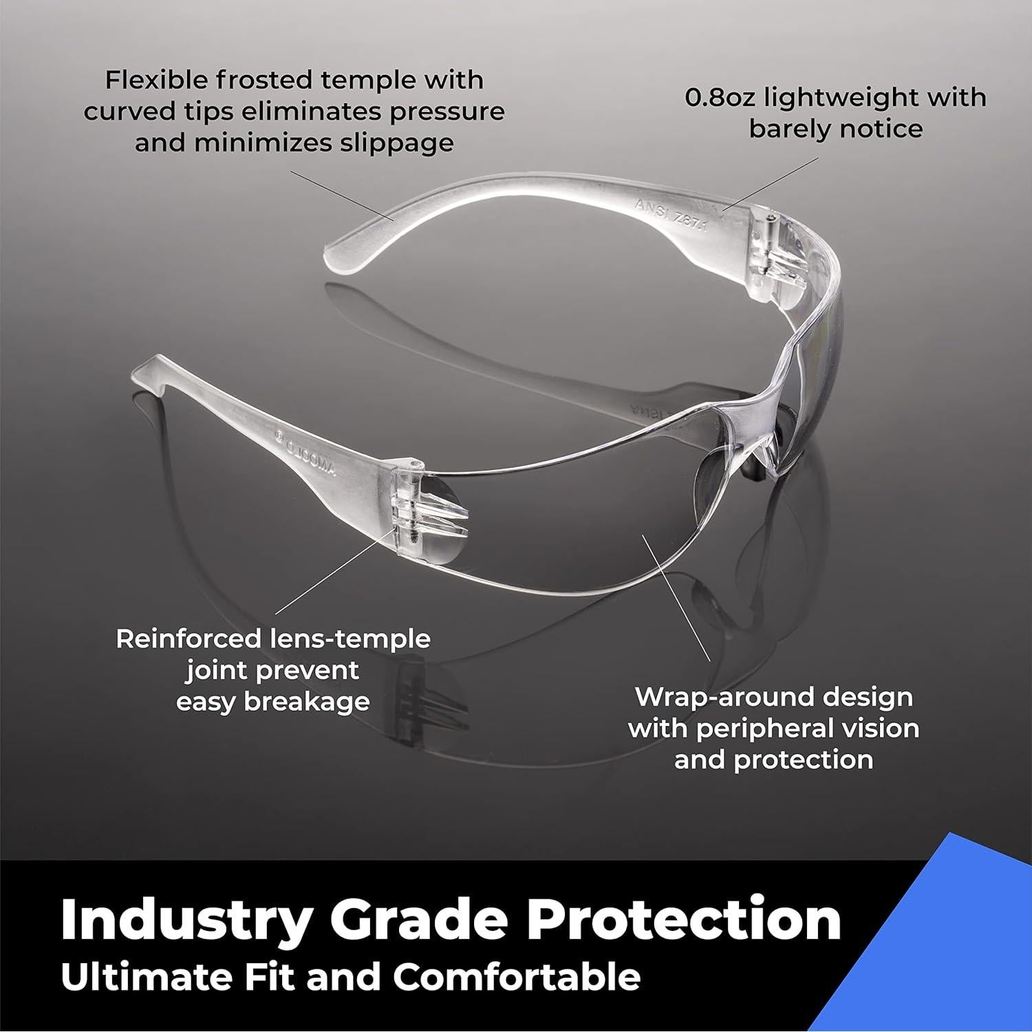 Gafas de Seguridad Amoolo Transparentes Paquete 48 Pzas