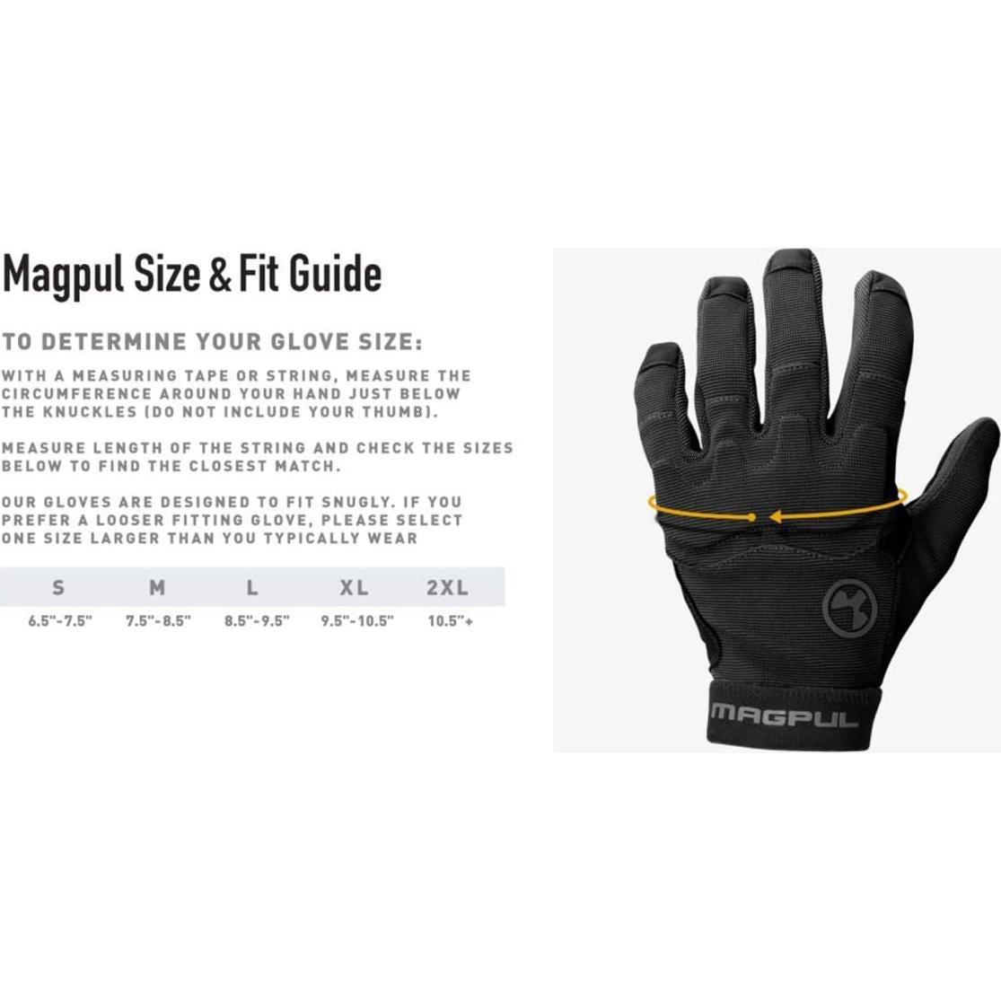 Guantes de Trabajo Magpul Modelo MAG1014 Negros Medianos