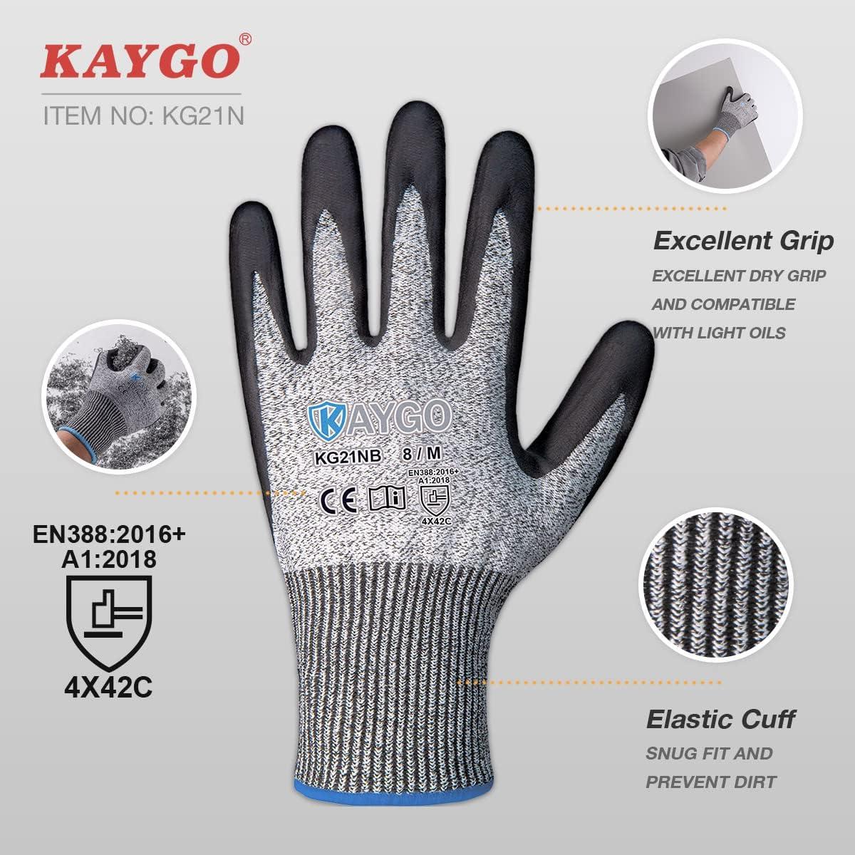Guantes KAYGO KG21NB Resistentes a Cortes - 2 Pares L