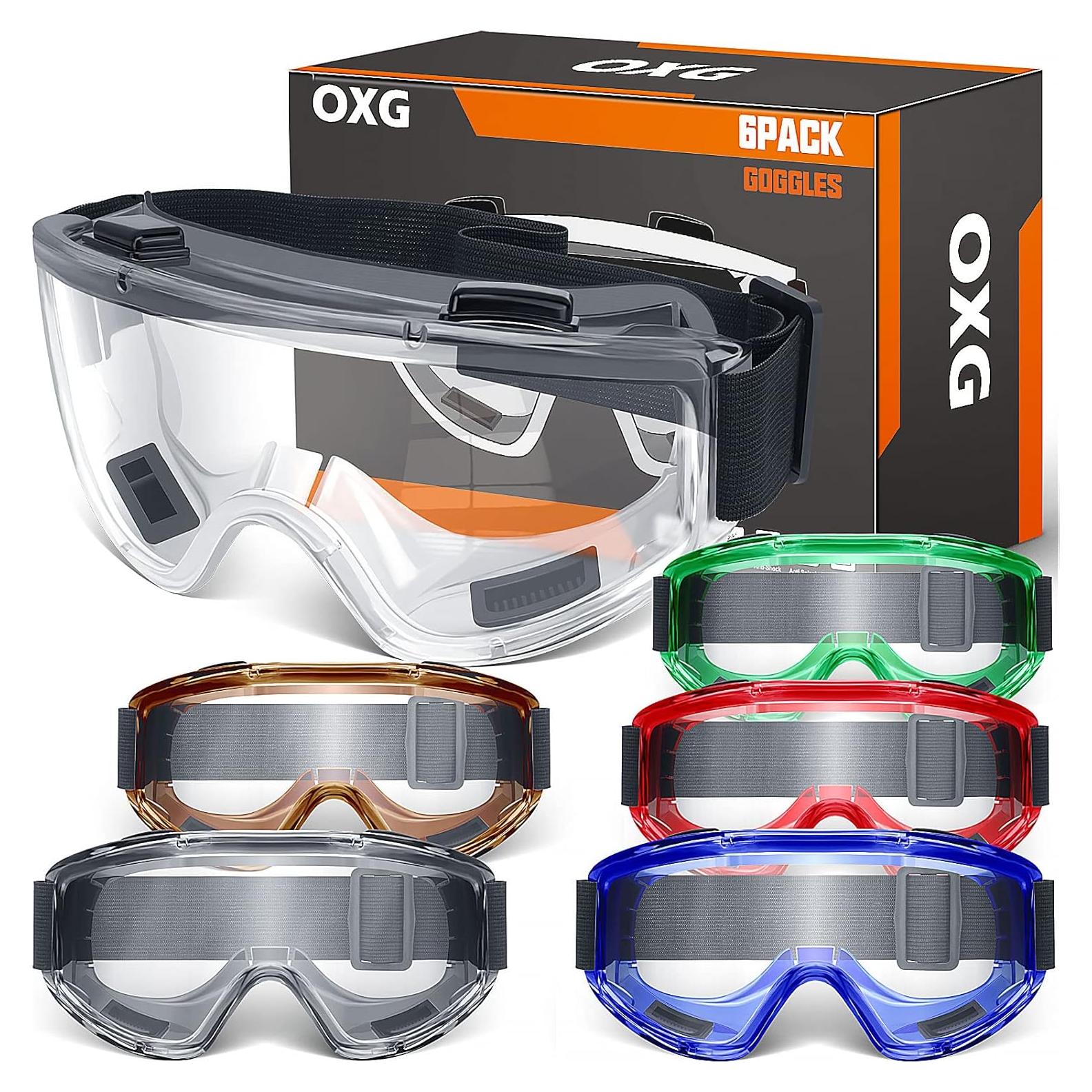 Gafas de Seguridad OXG 6 Pares Antivaho ANSI Z87.1