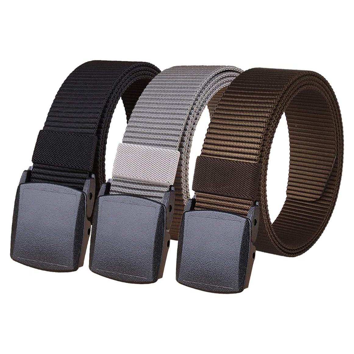 Cinturón de Nylon Militar Sin Metal 3 Paquetes 3,18 cm