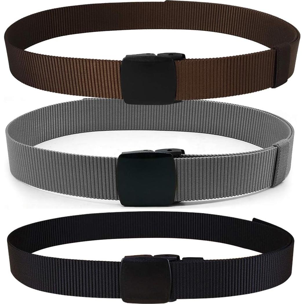 Cinturón de Nylon Militar Sin Metal 3 Paquetes 3,18 cm