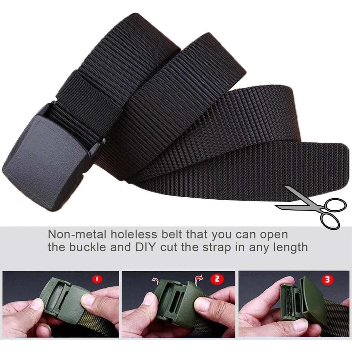 Cinturón de Nylon Militar Sin Metal 3 Paquetes 3,18 cm