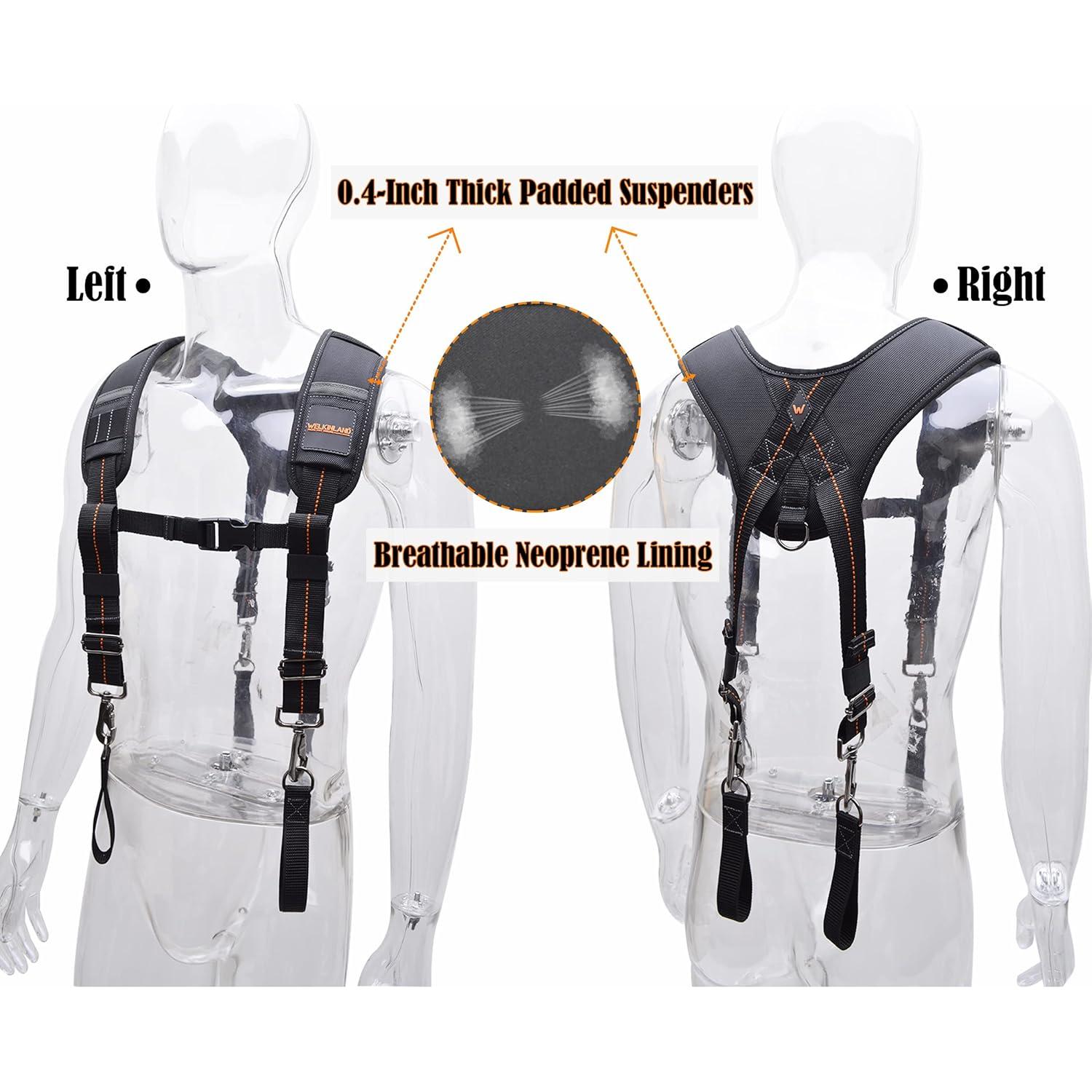 Cinturón de herramientas WELKINLAND con tirantes 22 bolsillos