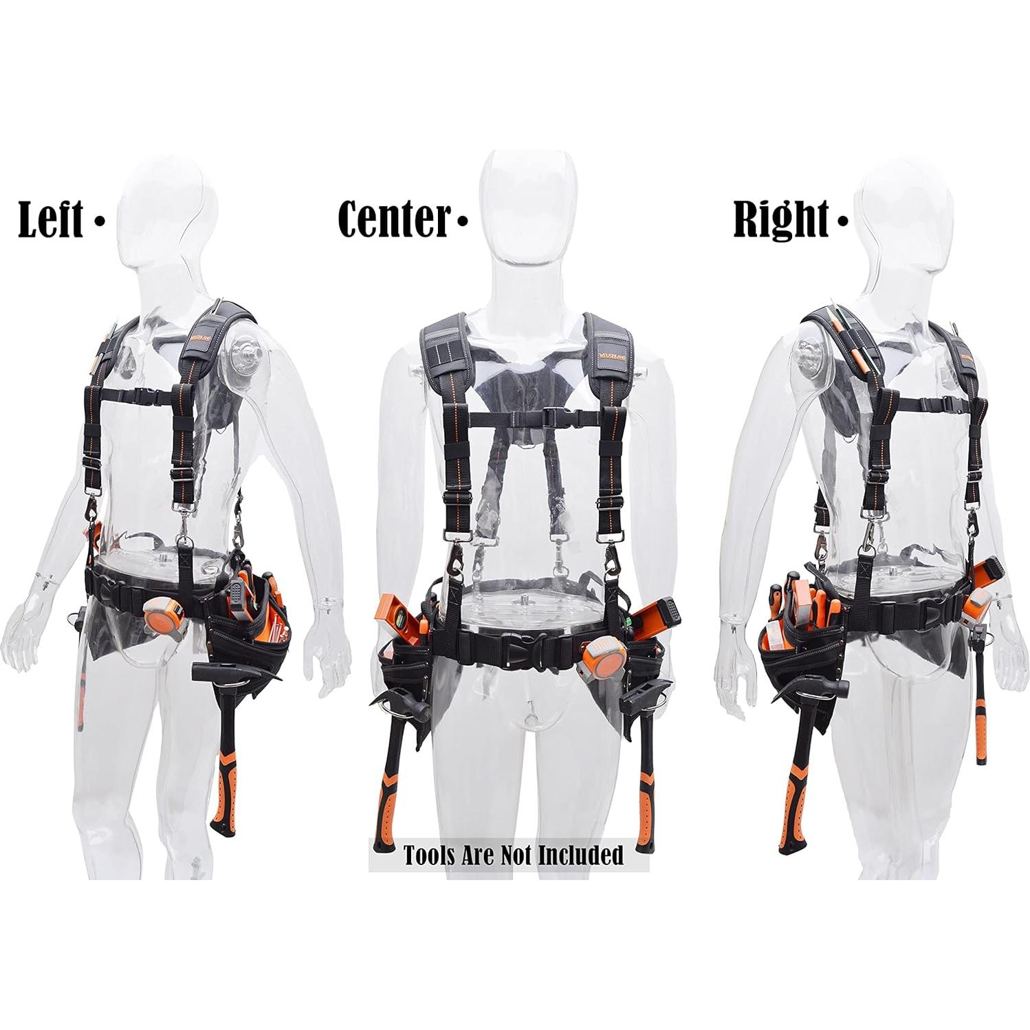 Cinturón de herramientas WELKINLAND con tirantes 22 bolsillos