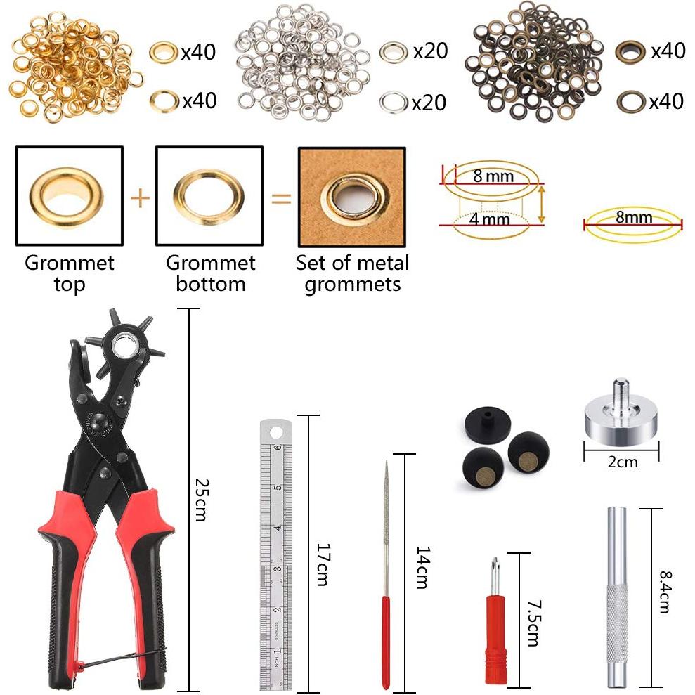 Perforador de Agujeros de Cuero YIDAAN - 6 Tamaños