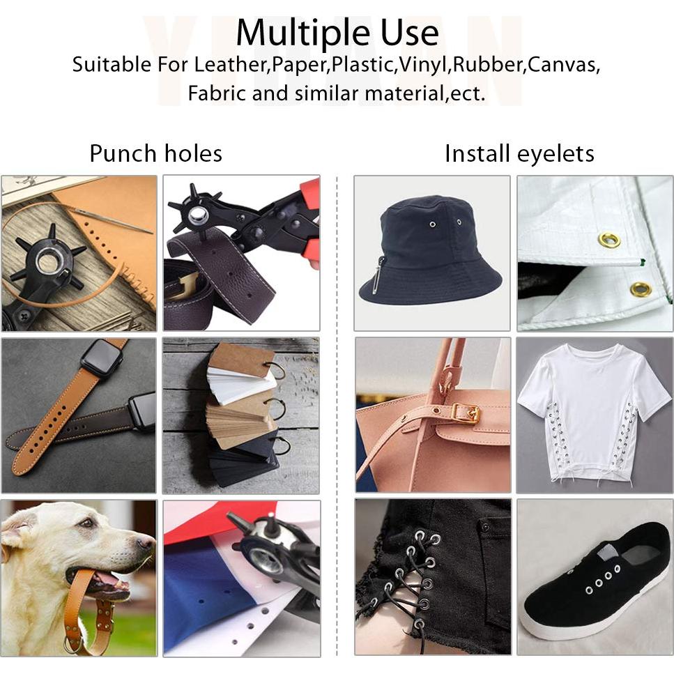 Perforador de Agujeros de Cuero YIDAAN - 6 Tamaños