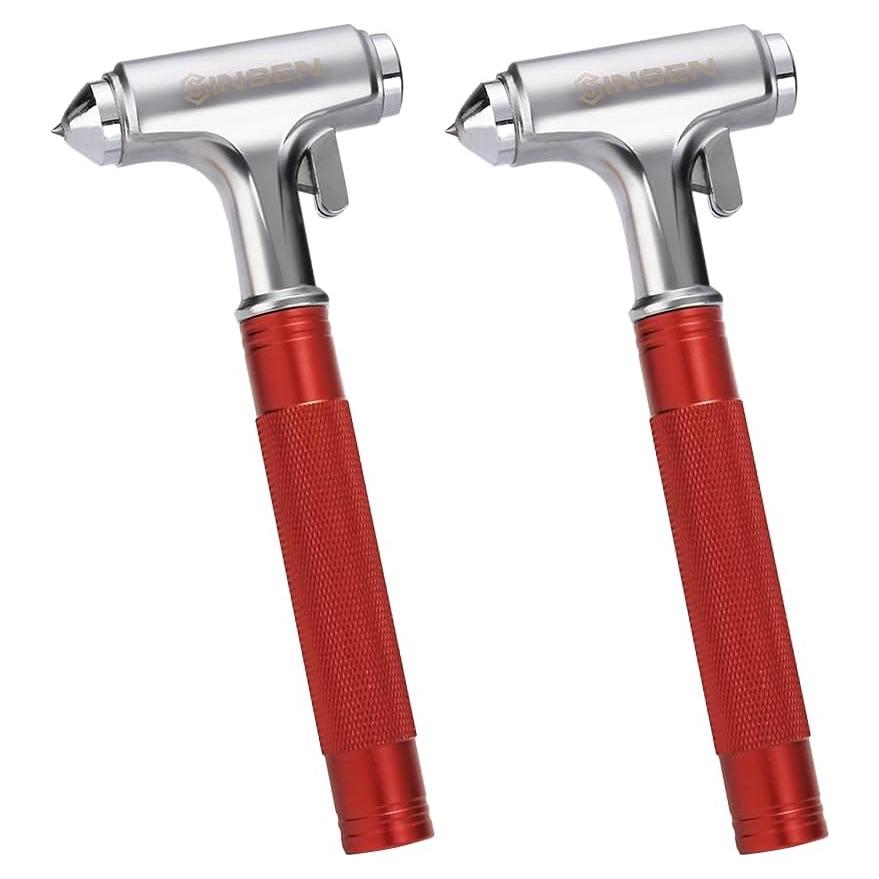 Cortador de Cinturón y Martillo Rompevidrios SINSEN Rojo