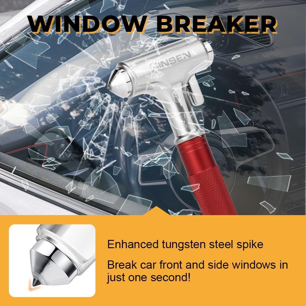 Cortador de Cinturón y Martillo Rompevidrios SINSEN Rojo