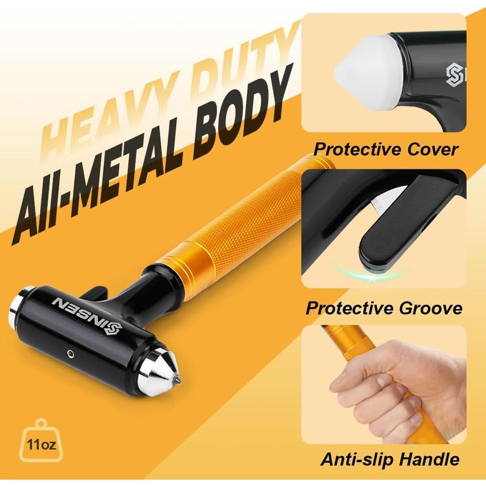 Cortador de Cinturón y Martillo Rompevidrios SINSEN Rojo