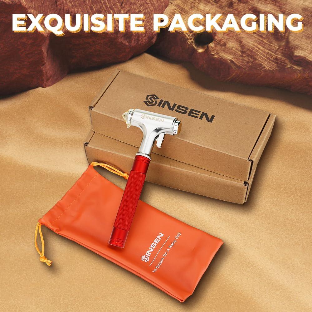 Cortador de Cinturón y Martillo Rompevidrios SINSEN Rojo