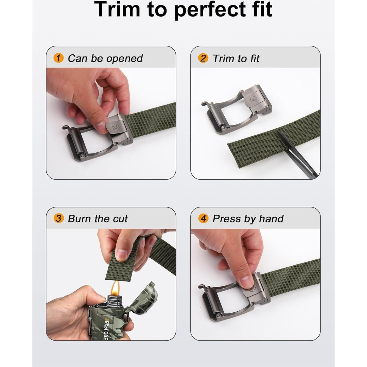 Cinturón Ratchet JUKMO para Hombres Ajustable de Nylon