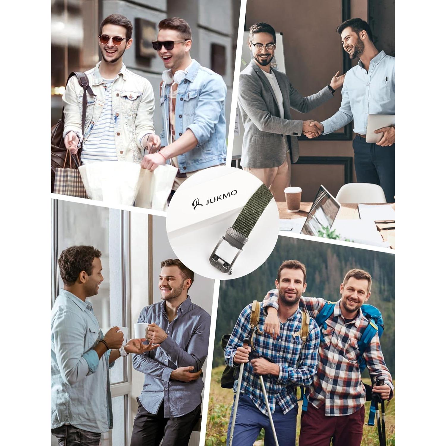 Cinturón Ratchet JUKMO para Hombres Ajustable de Nylon