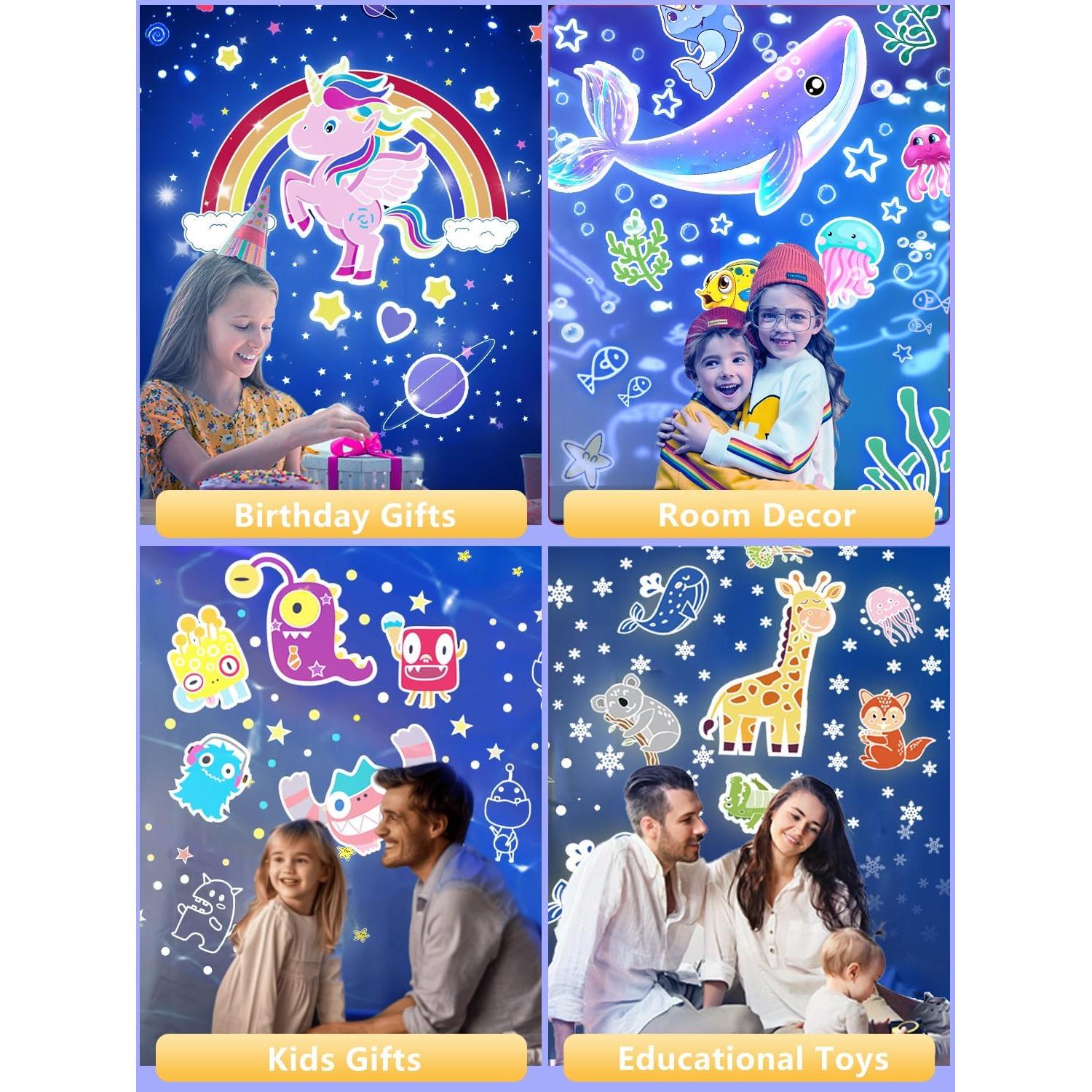 Proyector de Estrellas YOUKELA con 21 Películas y Luz Nocturna